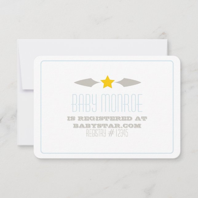 TARJETA DE REGISTRO DE BABY STAR-BABY SHOWER (Anverso)