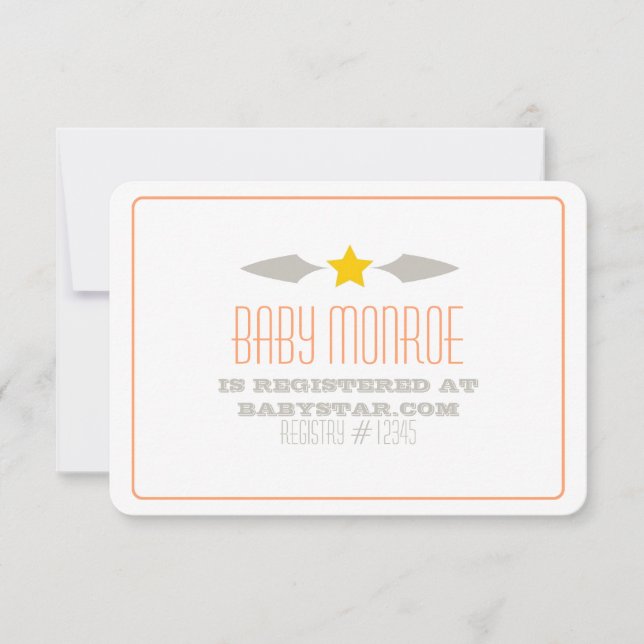 TARJETA DE REGISTRO DE BABY STAR-BABY SHOWER (Anverso)