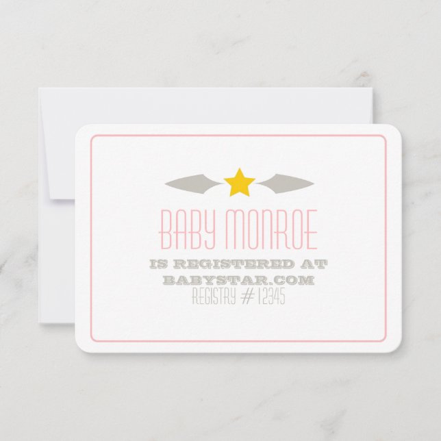 TARJETA DE REGISTRO DE BABY STAR-BABY SHOWER (Anverso)