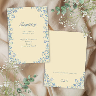 Tarjeta de registro de boda amarilla mantequilla c