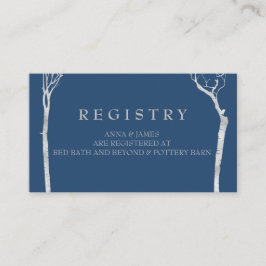 Tarjeta de registro de Boda de árbol de birch plat