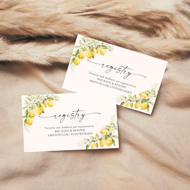 Tarjeta de registro de Boda de cítricos verdes lim (Subido por el creador)