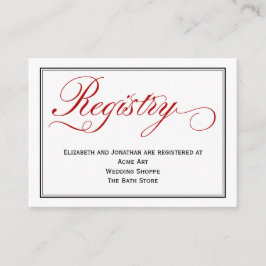 Tarjeta de registro de Boda de guiones de caligraf