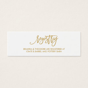 Tarjeta de registro de Boda de oro con carta de ma