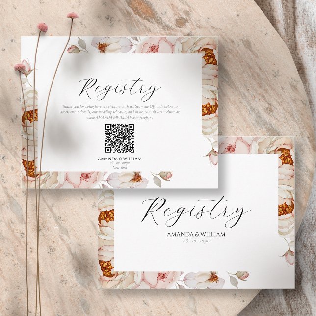 Tarjeta de Registro de Boda Floral Elegante (Subido por el creador)