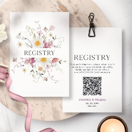 Tarjeta de Registro de Boda Floral Elegante