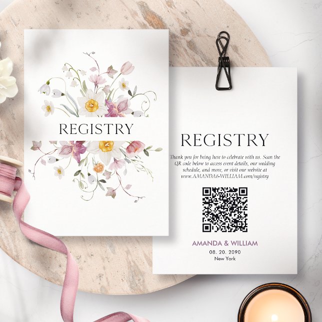Tarjeta de Registro de Boda Floral Elegante (Subido por el creador)