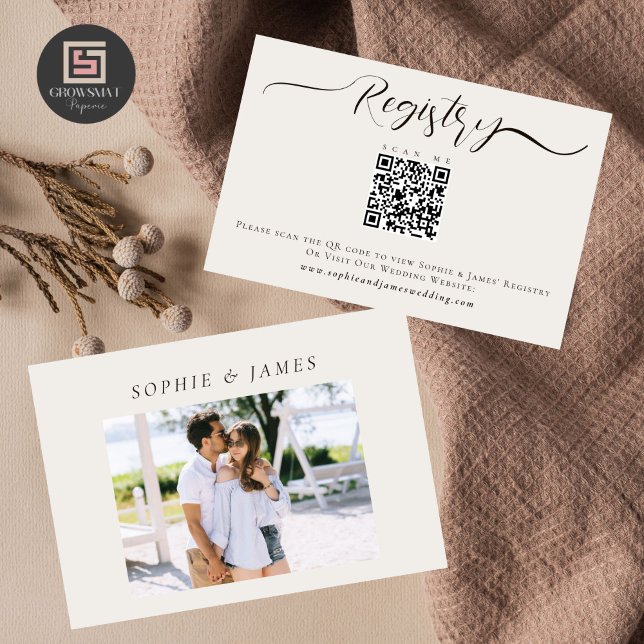 Tarjeta de registro de Boda fotográfico minimalist (Subido por el creador)