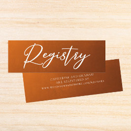 Tarjeta de Registro de Boda Otoñal Naranja Quemada