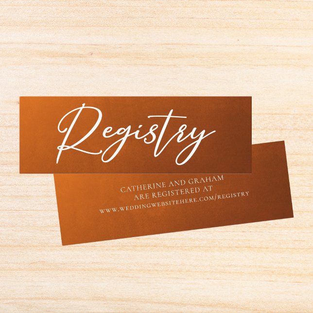 Tarjeta de Registro de Boda Otoñal Naranja Quemada (Subido por el creador)