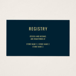 Tarjeta de registro de Boda simple de color azul p