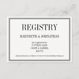Tarjeta de registro de bodas simple y elegante