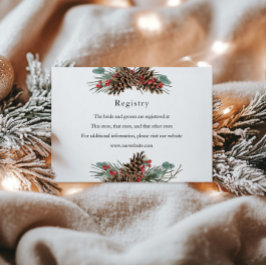 Tarjeta de registro de ducha de novia de Navidades