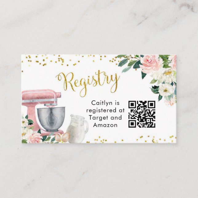 Tarjeta de registro de ducha de novia Kitchen (Anverso)