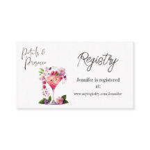 Tarjeta de registro de duchas de novias florales d