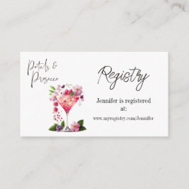 Tarjeta de registro de duchas de novias florales d