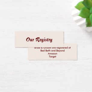 Tarjeta de registro de novia y flaco de Groom pers