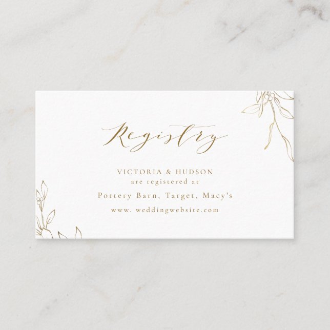 Tarjeta de registro de novias con monograma de esc (Anverso)