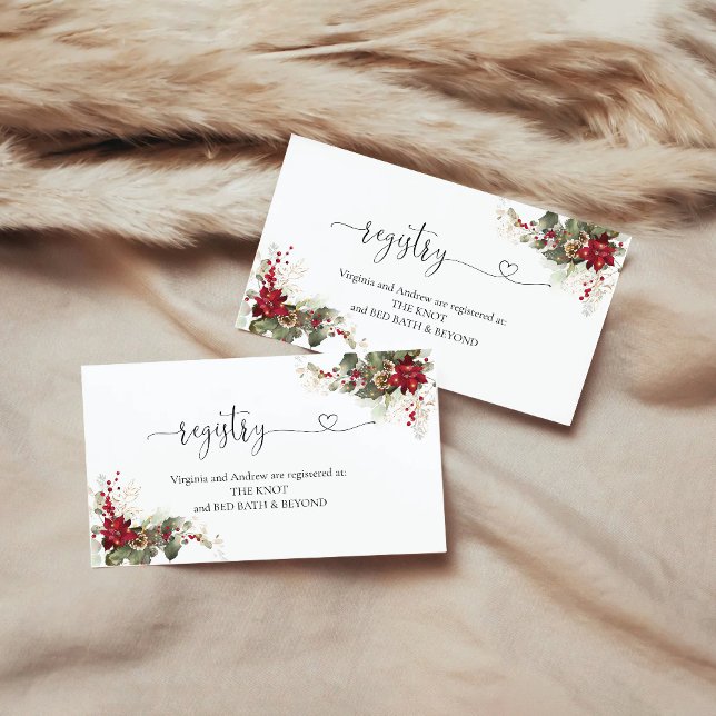 Tarjeta de registro de poinsettia roja de Navidad (Subido por el creador)