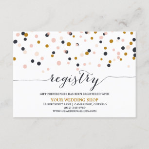 Tarjeta de registro de puntos de confeti rosado y 