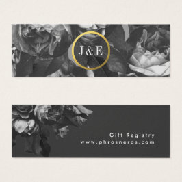 Tarjeta de registro de regalo Black Gold Rose Bouq