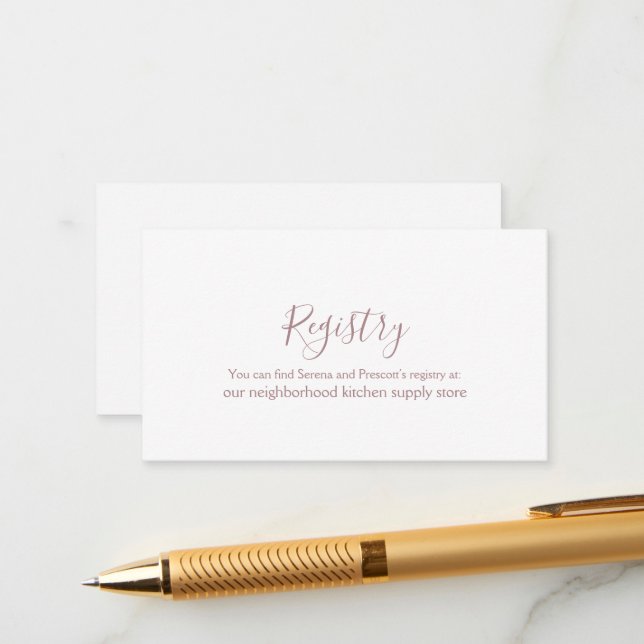 Tarjeta de registro de regalo de caligrafía de oro (Anverso/Reverso In Situ)