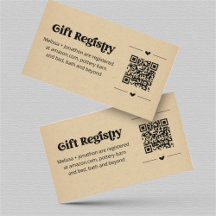 Tarjeta de registro de regalo de código QR Inserta