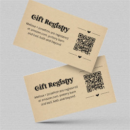 Tarjeta de registro de regalo de código QR Inserta