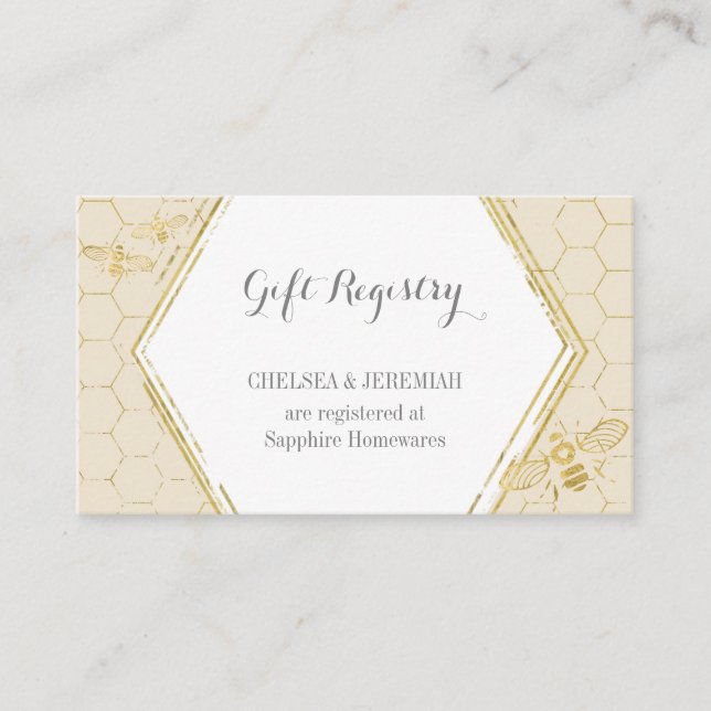 Tarjeta de registro de regalo de oro para crema de (Anverso)