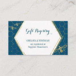 Tarjeta de registro de regalo de oro Verde azulado