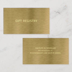 Tarjeta de registro de regalo de regalo Metalizado