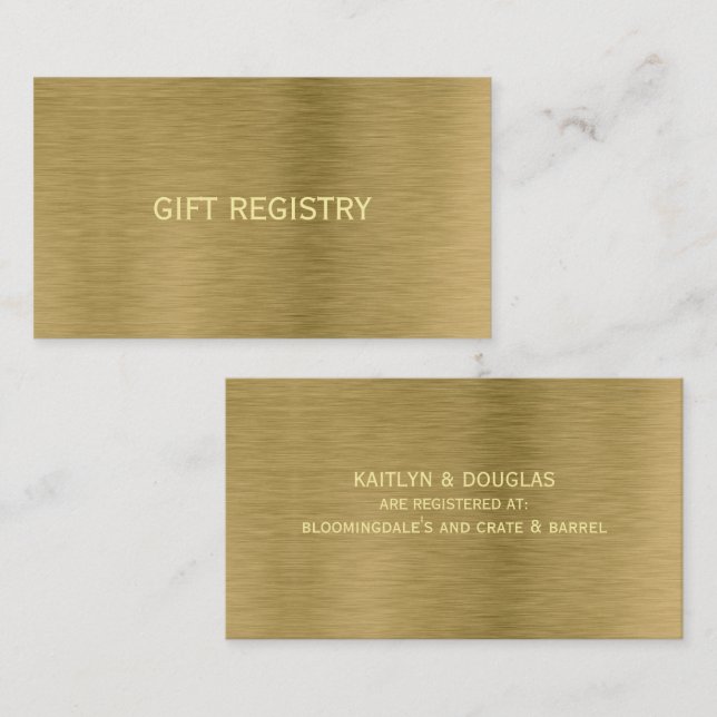 Tarjeta de registro de regalo de regalo Metalizado (Anverso / Reverso)