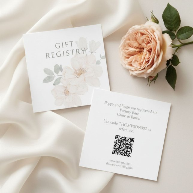 Tarjeta de registro de regalos de boda con código  (Subido por el creador)