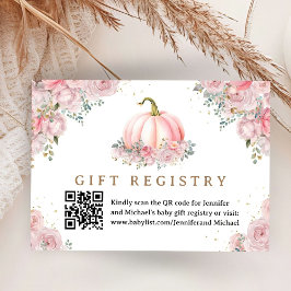 Tarjeta de registro de regalos de Chica rosa de la