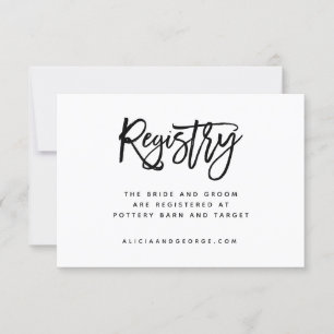 Tarjeta de registro de tipografía de pincel