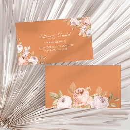Tarjeta de registro del Boda Boho Apricot Peonies