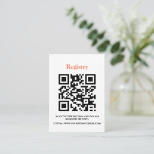 Tarjeta de registro editable con código QR, invita