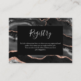 Tarjeta de registro formal clásico negro Agate Ros