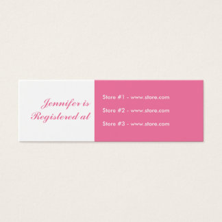 Tarjeta de registro pequeña de Stork Baby Shower -