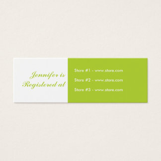 Tarjeta de registro pequeña de Stork Baby Shower -