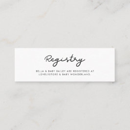 Tarjeta de registro simple de la ducha para bebés