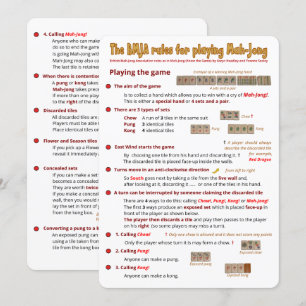 Tarjeta de reglas BMJA - Jugando la partida (1)