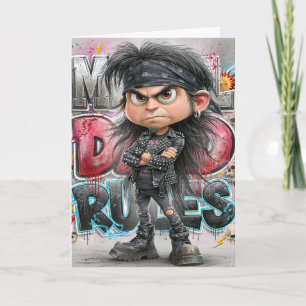 Tarjeta de reglas del papá metal