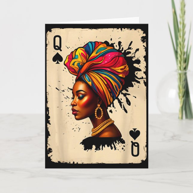 Tarjeta de reina africana de la historia negra org (Anverso)