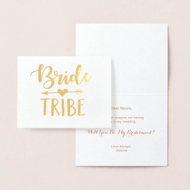 Tarjeta de Relieve metalizado Bride Tribe | ¿Serás (Demostración)