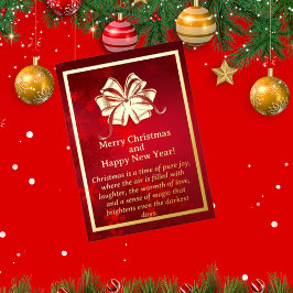 Tarjeta de Relieve metalizado Cinta de Navidades D