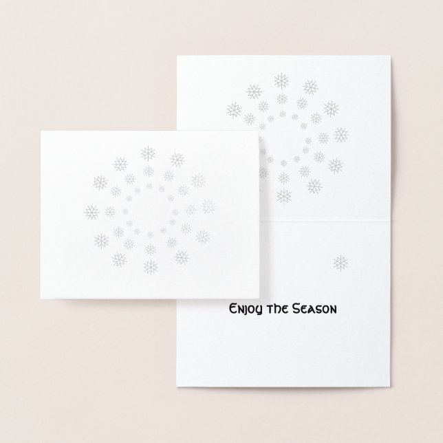 Tarjeta de Relieve metalizado - Copos de nieve en  (Demostración)