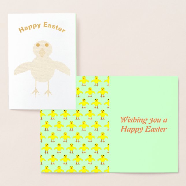 Tarjeta de Relieve metalizado Cute Easter Chick (Demostración)