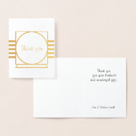 Tarjeta de Relieve metalizado de agradecimiento