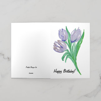 Tarjeta de Relieve metalizado de cumpleaños para e